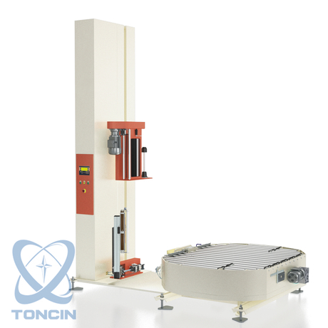 ローラーパレット付き全自動オンライン包装機